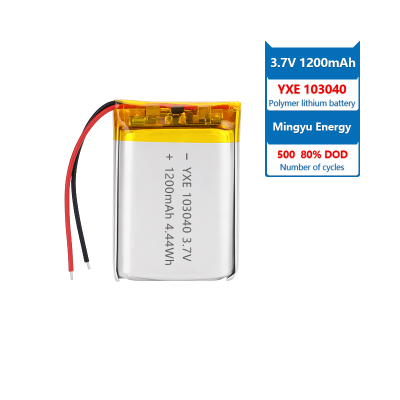 3.7 V Li-ion Battery 103040-1200mah